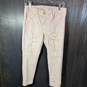 American Eagle Outfitters Pink Distressed Next Level Stretch Womens 10 Short